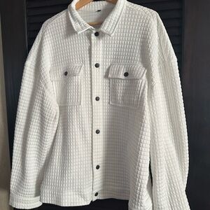 White Quilted Womens Shacket